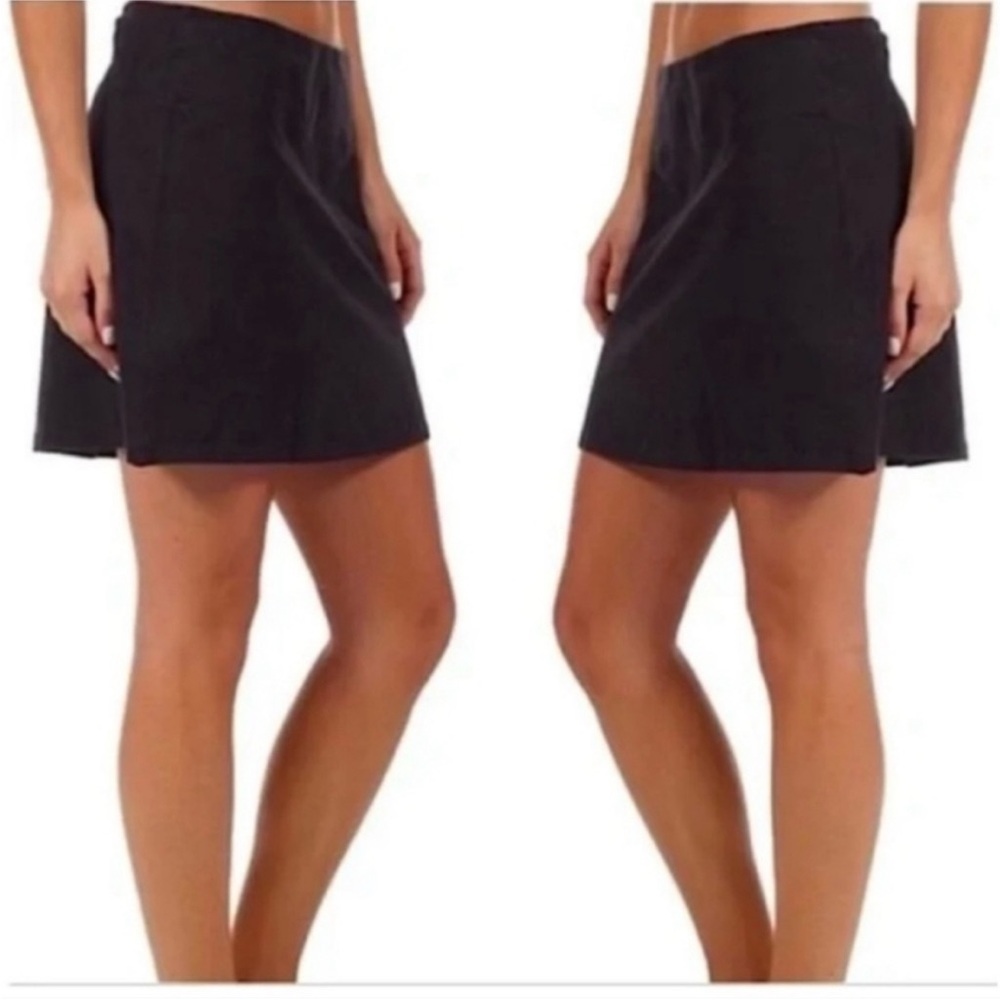 Patagonia Duway Skirt Skort Golf Tennis Zip Pocket Zip Sides Black Size 10